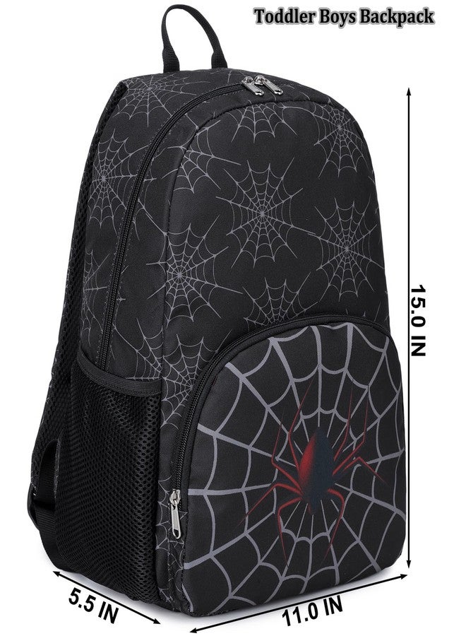 JIANYA حقيبة ظهر JIANYA للأطفال الصغار، حقيبة ظهر لرياض الأطفال للمدرسة Mochilas Escolares Para Ninos للأعمار من 5 إلى 8 سنوات، 38.1 سم عنكبوت أسود - Image 5